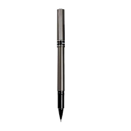Uni-Ball Uni-ball 026058 Deluxe Fade And Water Resistant Rollerball Pen; 0.5 Mm. Micro Tip; Black Ink; Gray Barrel 26058
